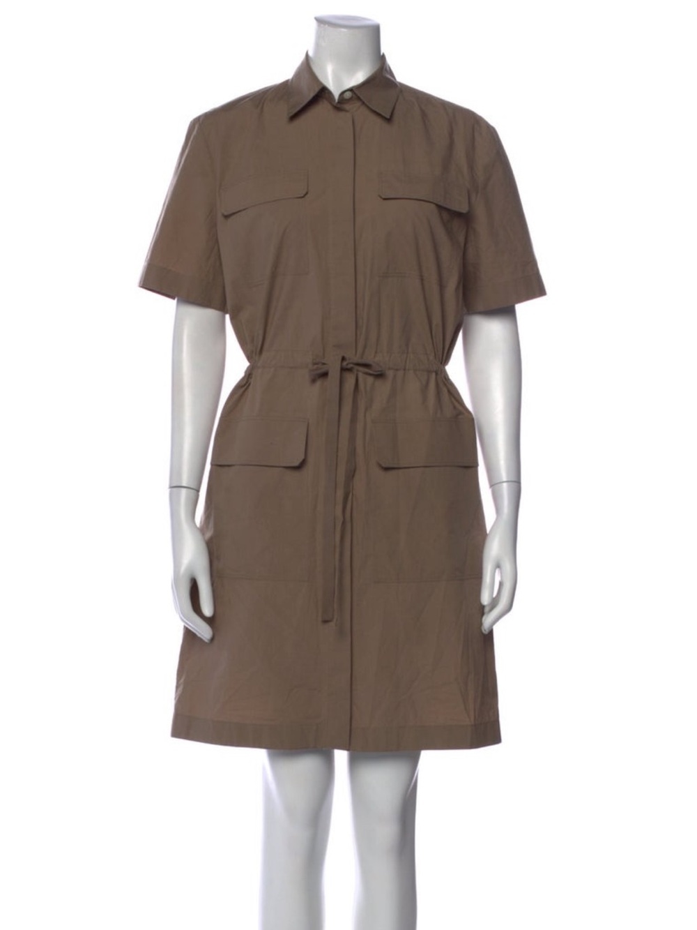 Theory Khaki Utility Midi Dress